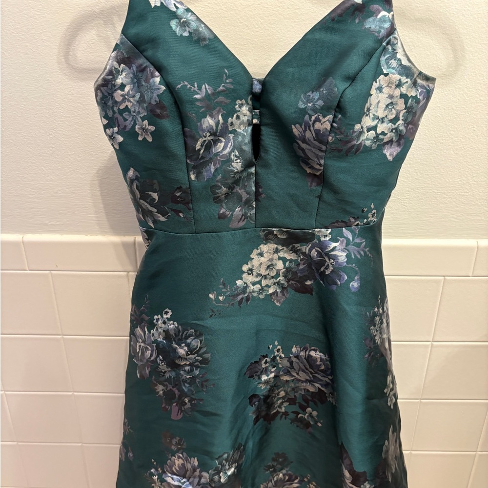 Speechless Teal Floral Midi Dress
